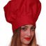 Cappello chef rosso unisex regolabile con velcro 100% cotone.