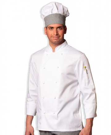 giacca cuoco bianca cotone manica lunga