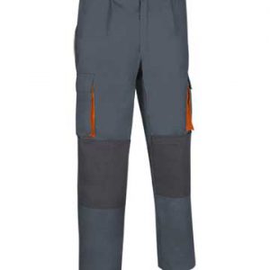 pantaloni multitasche bicolore grigio arancio